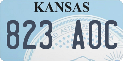 KS license plate 823AOC