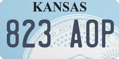 KS license plate 823AOP