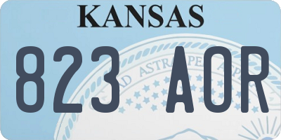 KS license plate 823AOR