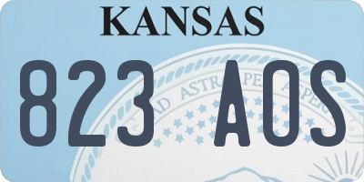 KS license plate 823AOS