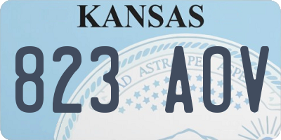 KS license plate 823AOV