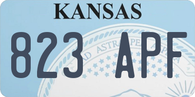 KS license plate 823APF