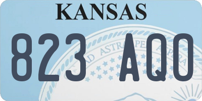 KS license plate 823AQO