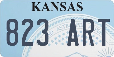 KS license plate 823ART