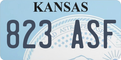 KS license plate 823ASF