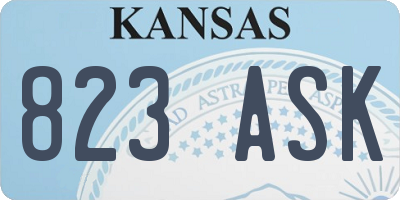 KS license plate 823ASK