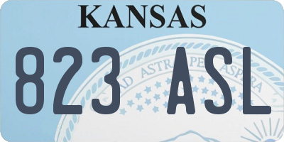 KS license plate 823ASL