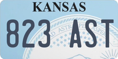 KS license plate 823AST