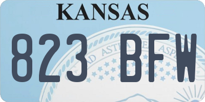 KS license plate 823BFW