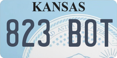 KS license plate 823BOT