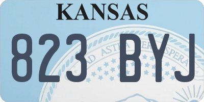 KS license plate 823BYJ