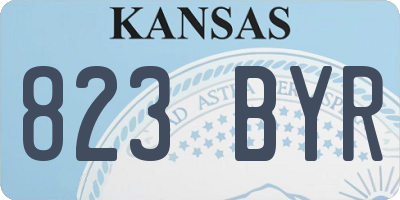 KS license plate 823BYR