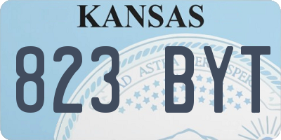 KS license plate 823BYT