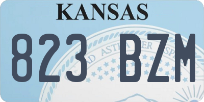 KS license plate 823BZM
