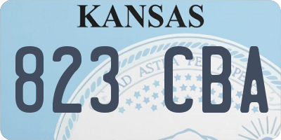 KS license plate 823CBA