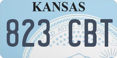 KS license plate 823CBT