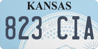 KS license plate 823CIA