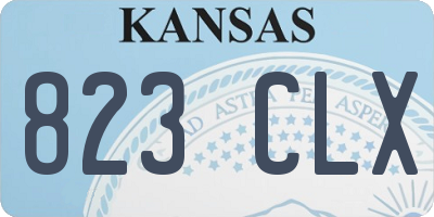 KS license plate 823CLX