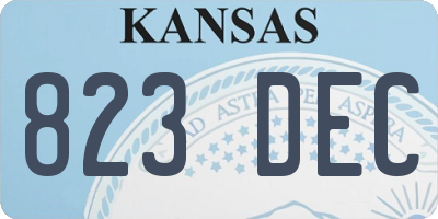 KS license plate 823DEC