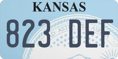 KS license plate 823DEF