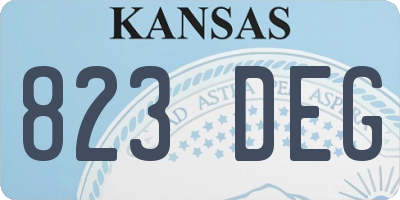 KS license plate 823DEG