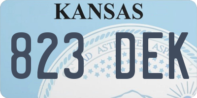 KS license plate 823DEK