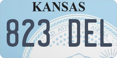 KS license plate 823DEL