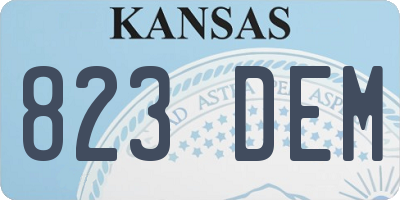 KS license plate 823DEM