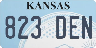 KS license plate 823DEN