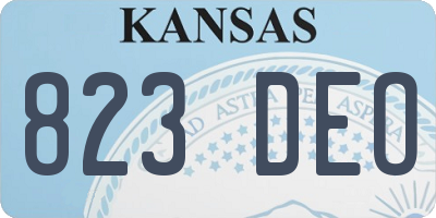 KS license plate 823DEO
