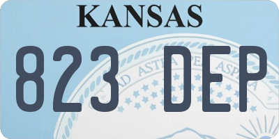 KS license plate 823DEP