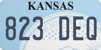 KS license plate 823DEQ