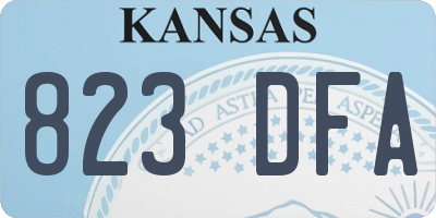 KS license plate 823DFA