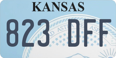 KS license plate 823DFF