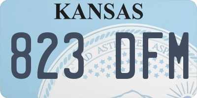 KS license plate 823DFM