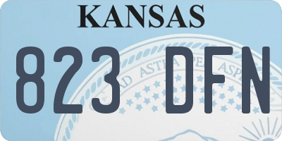 KS license plate 823DFN