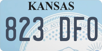 KS license plate 823DFO