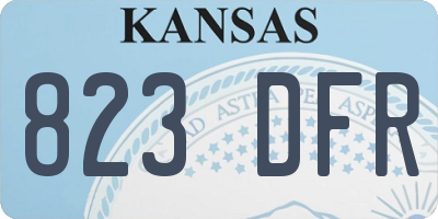 KS license plate 823DFR