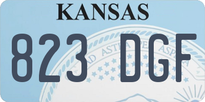 KS license plate 823DGF