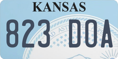 KS license plate 823DOA