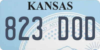 KS license plate 823DOD