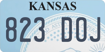 KS license plate 823DOJ