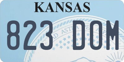 KS license plate 823DOM
