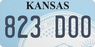 KS license plate 823DOO