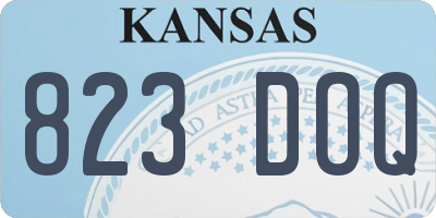 KS license plate 823DOQ