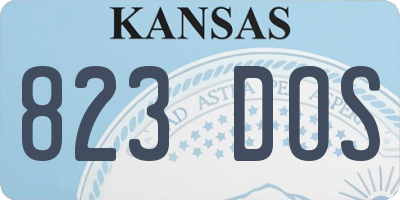 KS license plate 823DOS