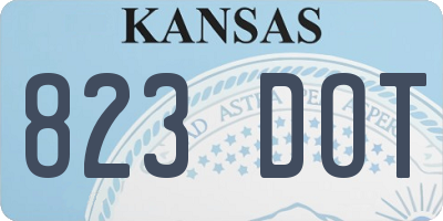 KS license plate 823DOT