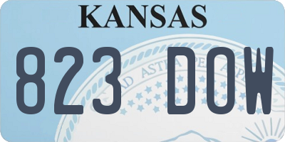 KS license plate 823DOW