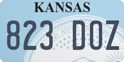 KS license plate 823DOZ