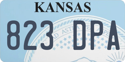 KS license plate 823DPA